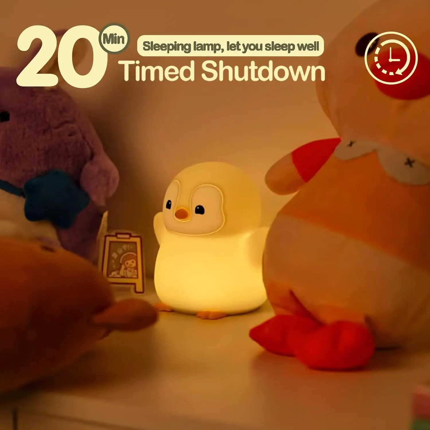 Cute Night Light for Kids Bedroom Rechargeable Animal Silicone Nursery Lamp Touch Control Nightlight Baby Gift 250716