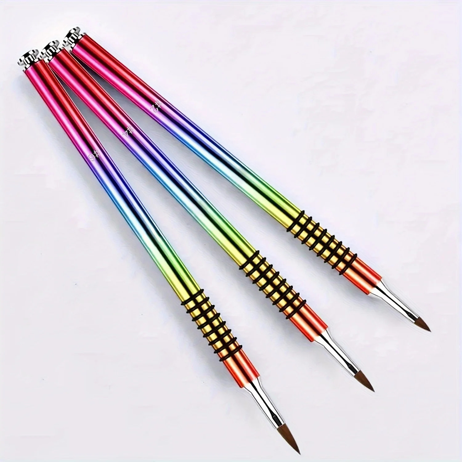 3pcs Acrylic Crystal Nail Brush Professional Nail Beauty n Non-Slip 3D Nail Art Brush Manicure Tool For Uv Gel Builder Dra 250716