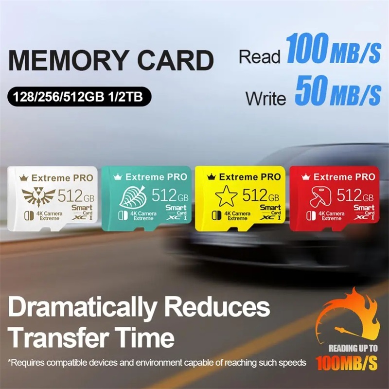 Newest 2TB Yellow Star SD TF Fast Speed A2 V30 Memory U3 Micro Tf Sd Card For Nintendo Switch Game Console Accessories