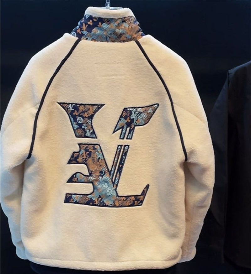 Free shipping designer fashionable mens winter fleece jacket warm and loose long sleeved cotton