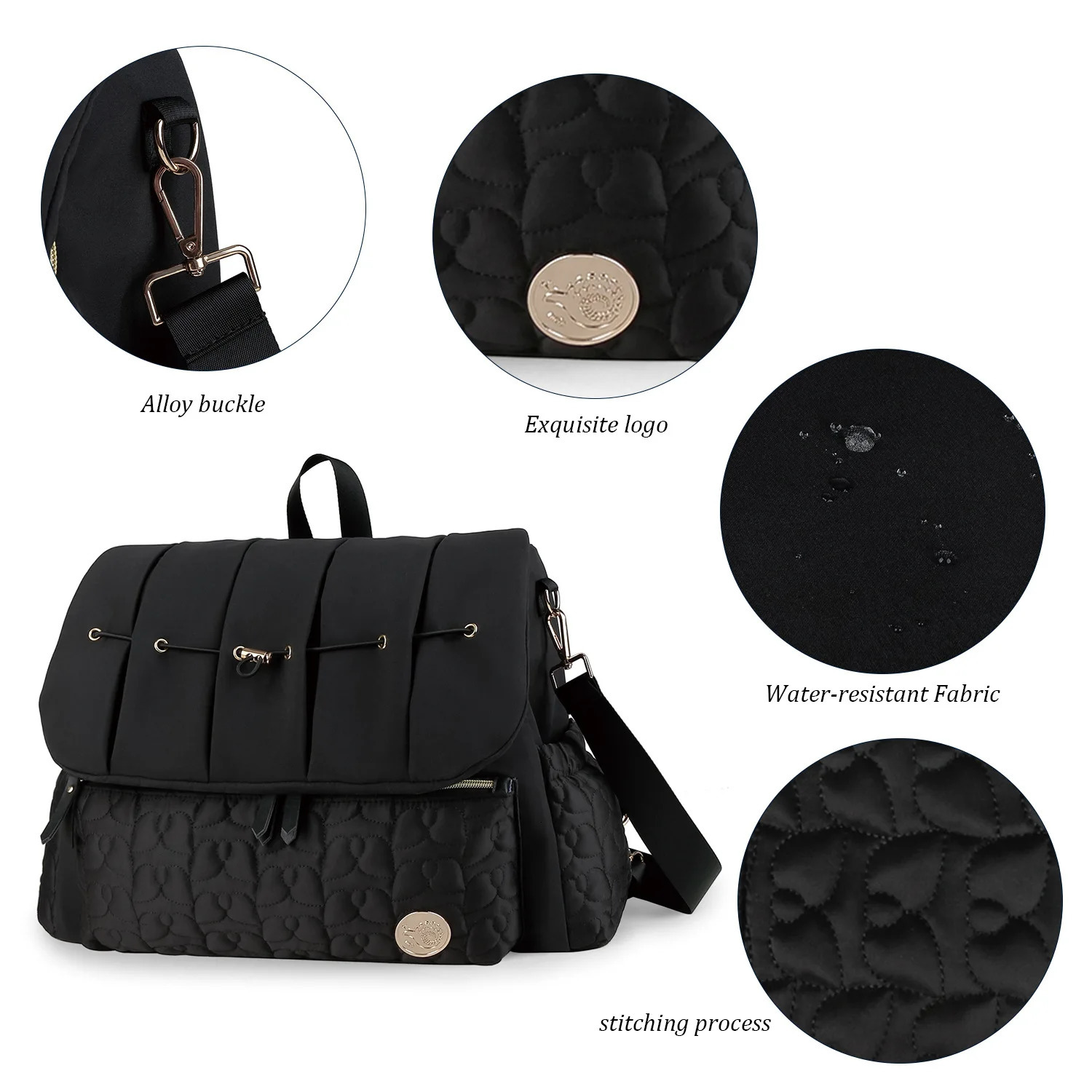 Baby Diaper Bag Backpack for Maternity Nappy with Removable Shoulder Straps Fashion Waterproof Mommy Handbag Changing Pad 250724
