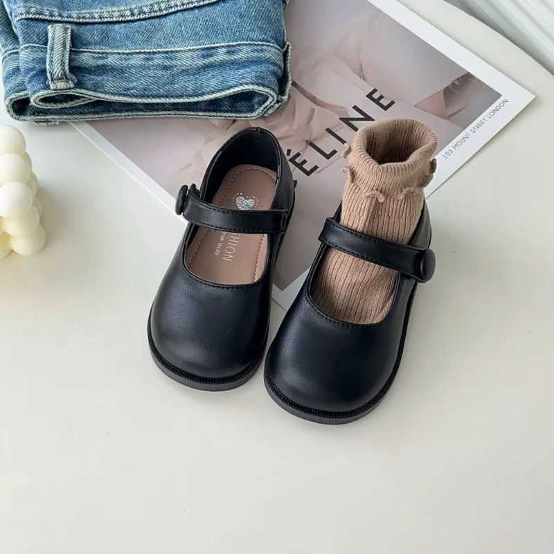Children Leather Shoes Black Brown Princess Mary Janes Round Toe Little Girl Single Shoes Soft Sole Shallow Kids Dress Shoes XJ250724