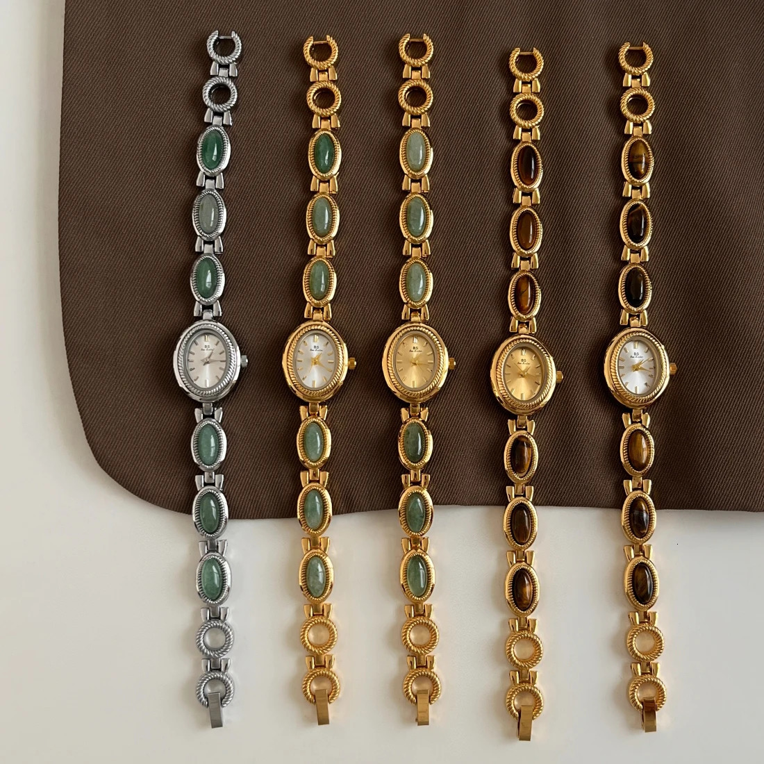 Natural Jade Bracelet Watch Gift WomenLadies Watches High Quality Gold Quartz Watches Elegant Womens Wristwatches 250723