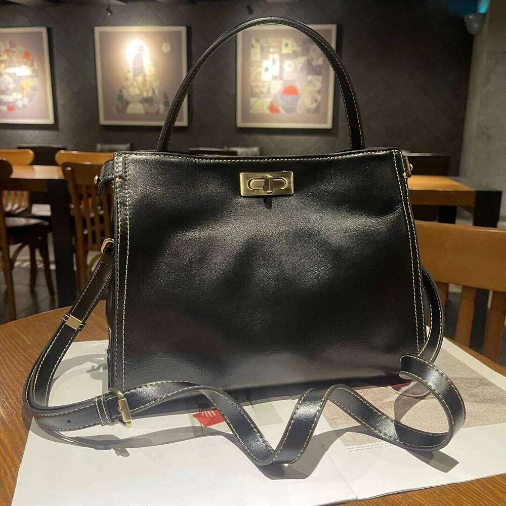 Oilwax Real Cow Tote Small Vintage Genuine Leather Handbag Women Fashion Ladies Shoulder Or Crossbody Bag