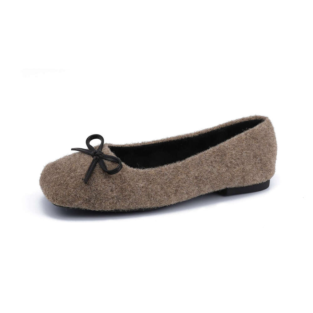 Designer Spring New Bowknot Square Toe Shallow Mouth Single 2025 Korean Version Soft Surface Flat Casual Shoes for Women