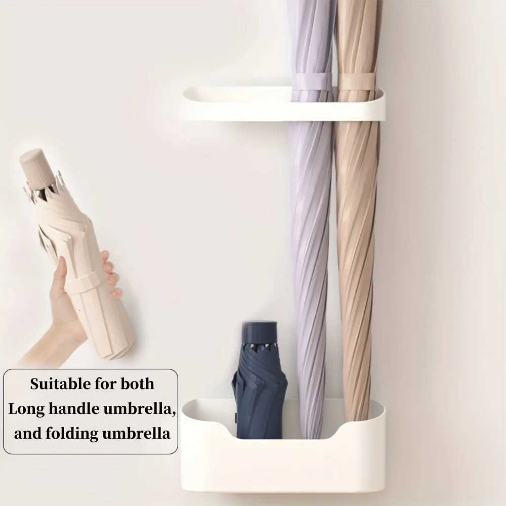 Wall Mounted Umbrella Holder Nail Free Fastener Style Multi-Functional Household Umbrella Storage Rack sun umbrella holder R250724