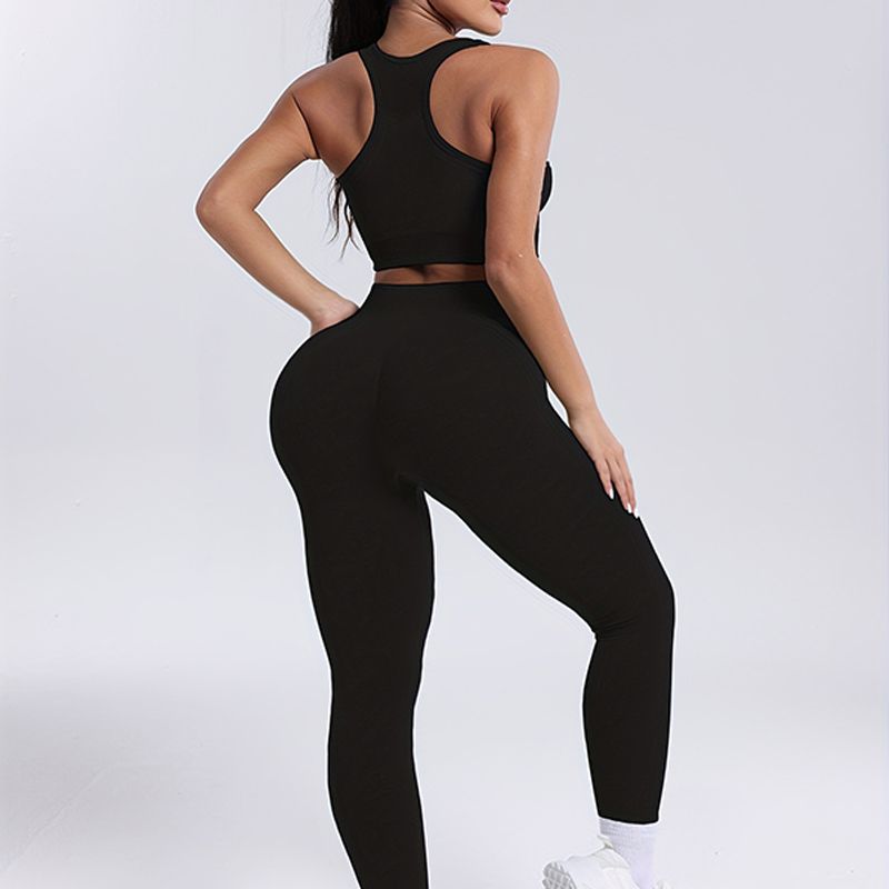 Trendy Active Wear Combo for Women Breathable Shock Absorbing Sports Top w/ Figure-Hugging Tights