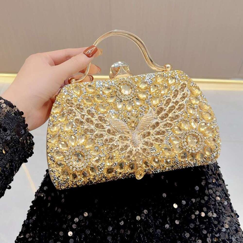 Designer Luxury Evening Diamond New Diamond-Studded Crystal Handbag Full Diamond Fashion Dress Party Evening Single Shoulder Crossbody Bag