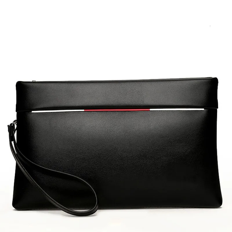 Solid color leather mens envelope handbag wallet sac a main bags for men clutch bag bolsos para hombre sacoches hommes mens bag 250723