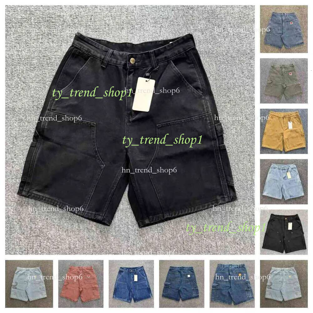 carharttshorts Men's Jeans Shorts Shorts Hip Hop Pocket Loose Denim Athletic Shorts Men's Women's Summer New Harajuku Men's Basket