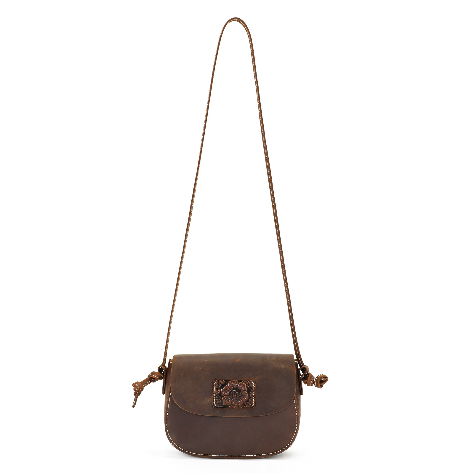 Designer Genuine Leather Shoulder High Quality Embossed Simple Top Layer Cowhide Small Crossbody Light Luxury Women's Bag