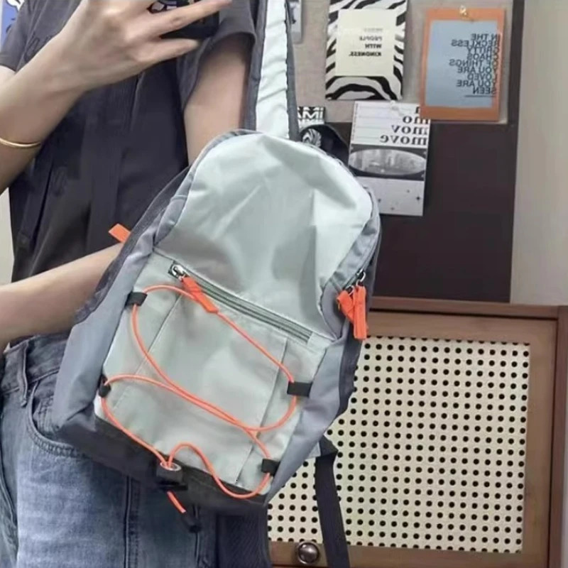 Patchwork Contrast Color Fashion Backpacks Trendy All Match Travel Casual Backpack Women Sweet Y2k Aesthetic Schoolbags 250723