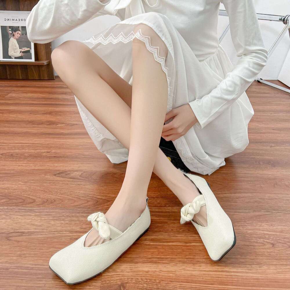 Korean Style Casual Shoes for Women, Versatile Flat 2025 Spring Summer New Shallow Soft Sole Mary Jane Shoes, Loafers