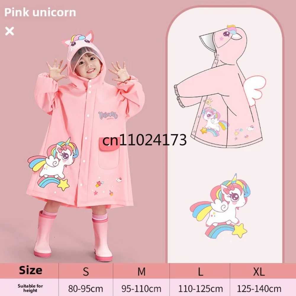 1Pcs Children Raincoat Waterproof Hooded Poncho with Extended Visor for Boys Girls Kindergarten Kids School Backpack Rainwear R250724