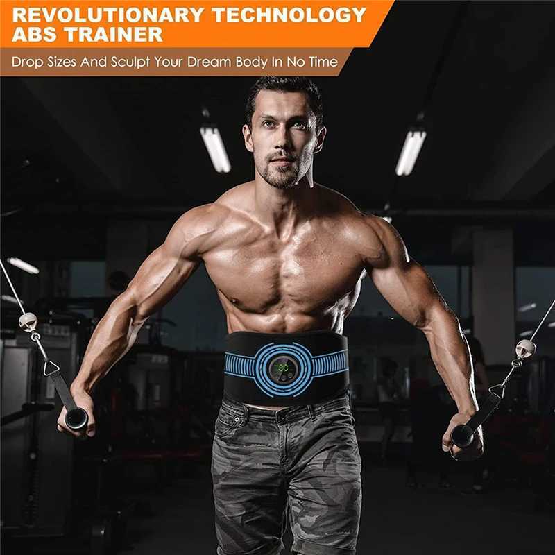 EMS Muscle Stimulation Belt Electric ABS Stimulator EMS Abdominal Exerciser Toning Belts Arm Leg Back Fitness MassagerW250724