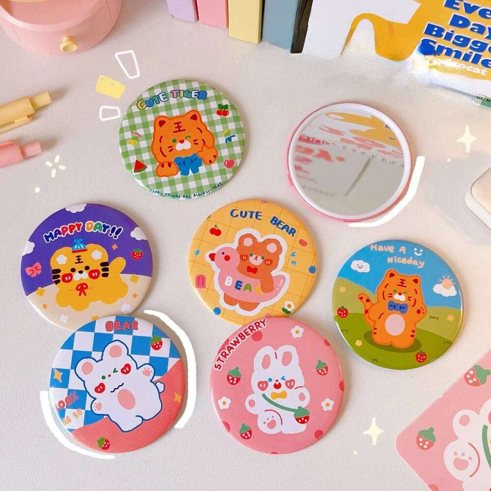 Simple Cute Cartoon Pocket Traveling Portable Small Round Mini Makeup Mirror for Women Girls X250723