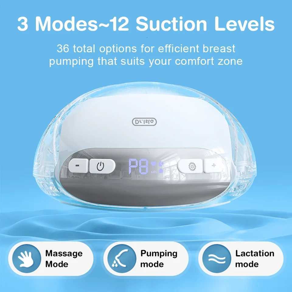 2025 NEW Wearable Electric Breast Pump Ultra-thin 3 Modes 12 Suction Levels Low Noise With 18/21/24mm Flange BPA FREE X250724