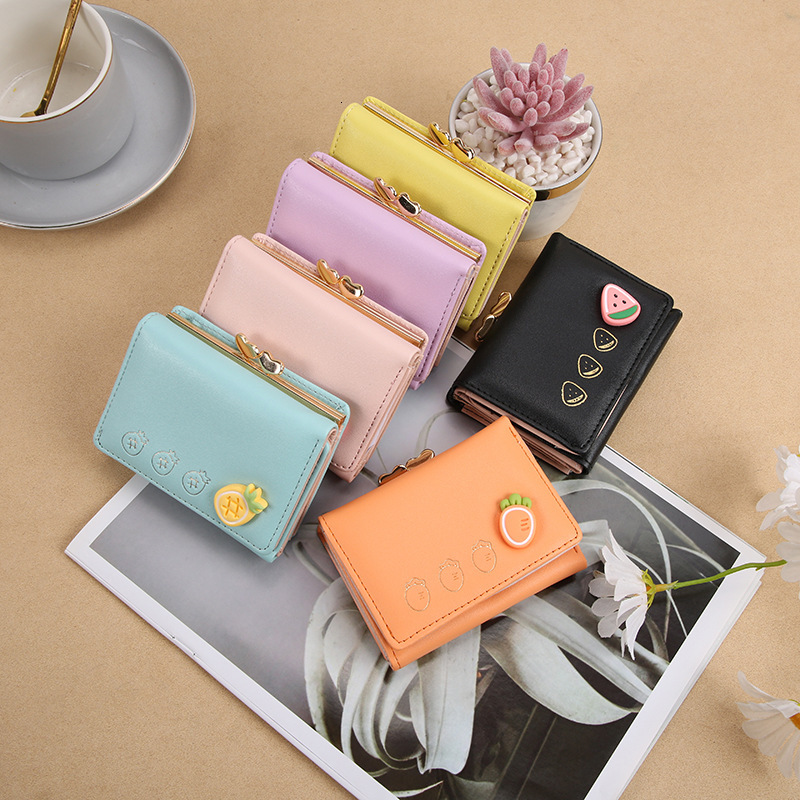 Free Shipping 2025 Designer Bag New Cute Foldable Women's Korean Wallet Cartoon Mini Clip Coin Wallet