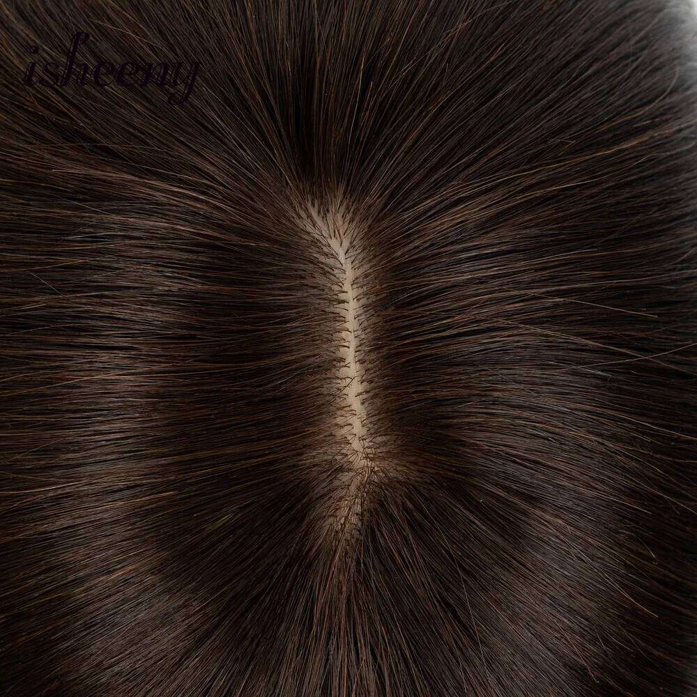 Dark Brown 20-35cm Natural Human Pieces 8x12cm Breathable Base Hair Topper Extensions For Women 10 colors Available