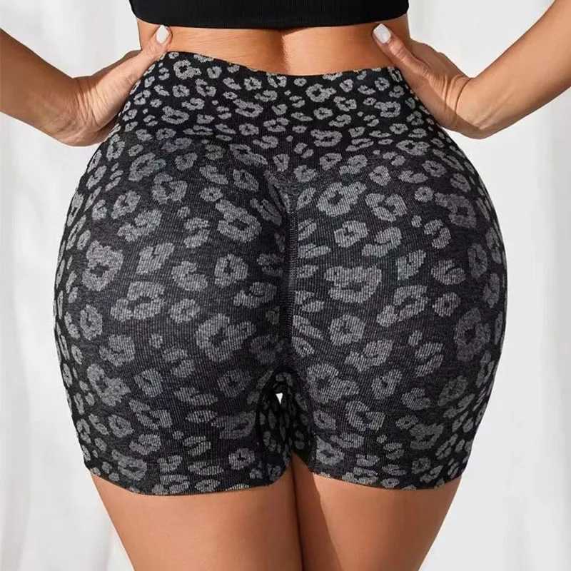 Leopard Print Sport Shorts Fitness Yoga Shorts High Waist Gym Shorts Seamless Scrunch Butt Women Running Shorts Sports Shorts for Women XJ250724