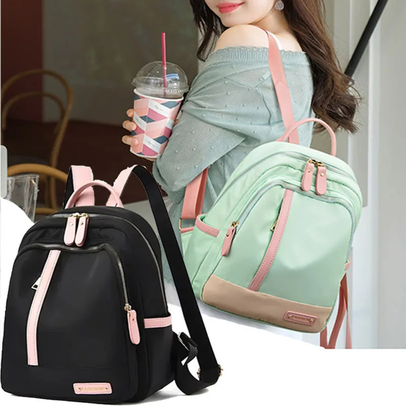 Contrast Color Backpack for Women Large Capacity School Bags for Teenager Waterproof Oxford Travel Rucksack Knapsack Bolsa 250723