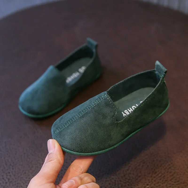 Kids Casual Shoes Spring Autumn Suede Leather Boys Loafers Shallow Solid Girls Shoes Comfortable Soft Sole Children Flats Girls Shoes XJ250724