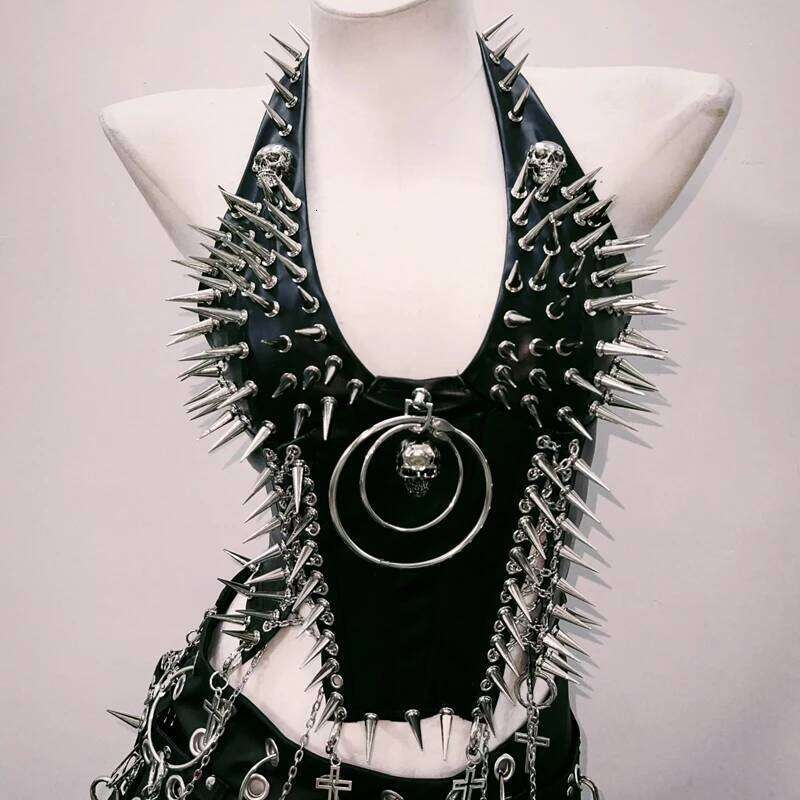 Designer Niche Corset Fashion Casual YK Rivet Vest Skull Top Vintage Gothic