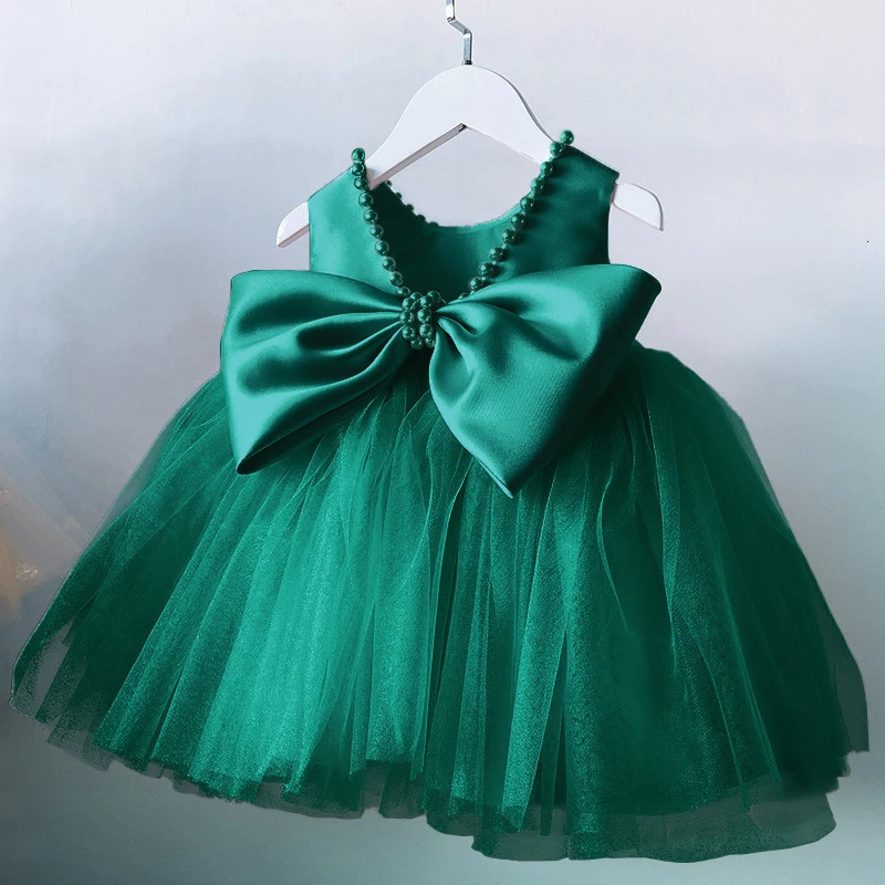 Toddler Girls 1st Birthday Clothes Backless Bow Cute Baby Baptism Gown Kids Wedding Party Elegant Princess Dress for 250715