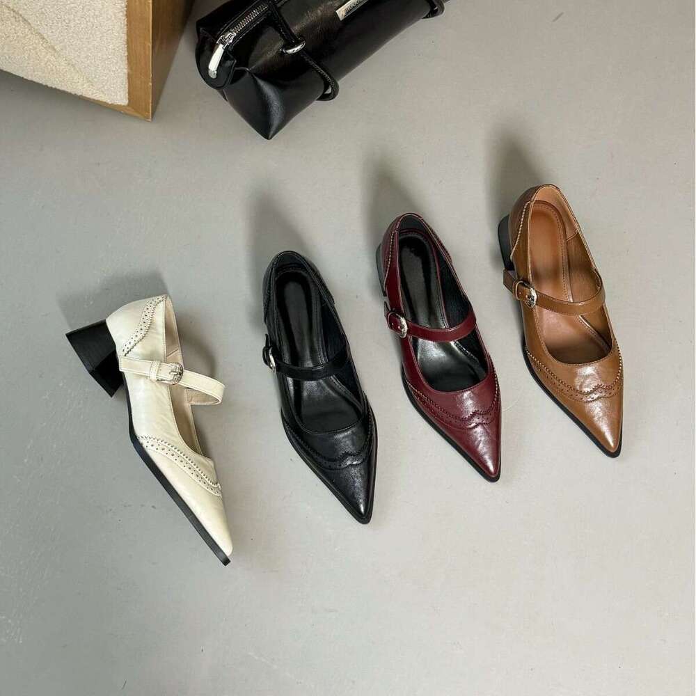 2025 Spring Women's French Style High Heels, Outdoor Wear, High-End Comfortable Soft Sole Shallow Mouth Shoes for Women