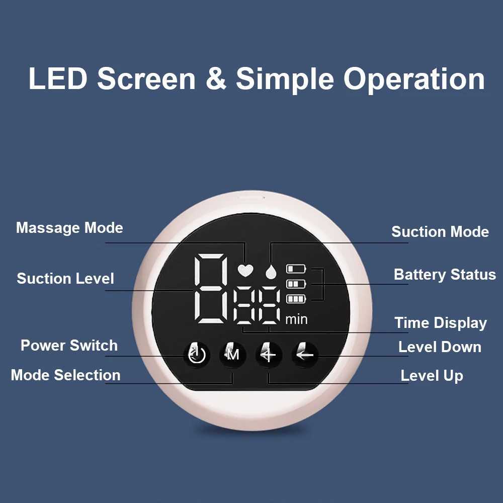 Portable Integrated Electric Breast Pump with LED Screen for Breastfeeding with 3 Modes 9 Suction Levels Low Noise 180ml Milk Bottle X2507241