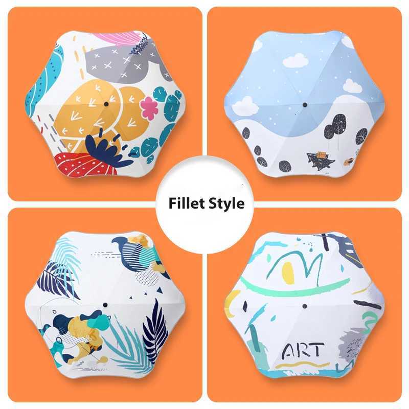 Summer Cute Umbrella Kids Windproof 6K Safe Filler Edge Folding Sun Umbrella UV Protection Designer Fold Rain Umbrella for Girls R250724