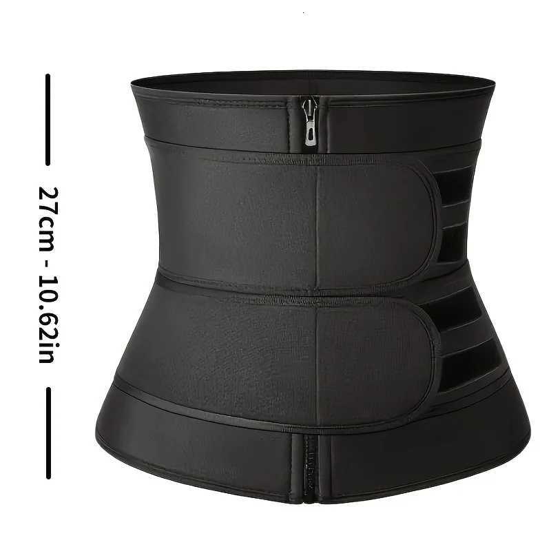 Womens Waist Slimming Belt Sweating Adjustable Zipper Reinforced Body Shaping Waist BeltW250724