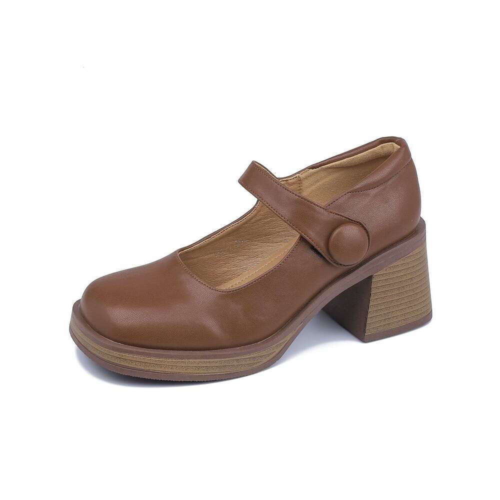 Designer Spring Mary Jane High Heels Women 2025 Korean Style Casual Big Toe for Outdoor Wear Shallow Mouth Women's Shoes