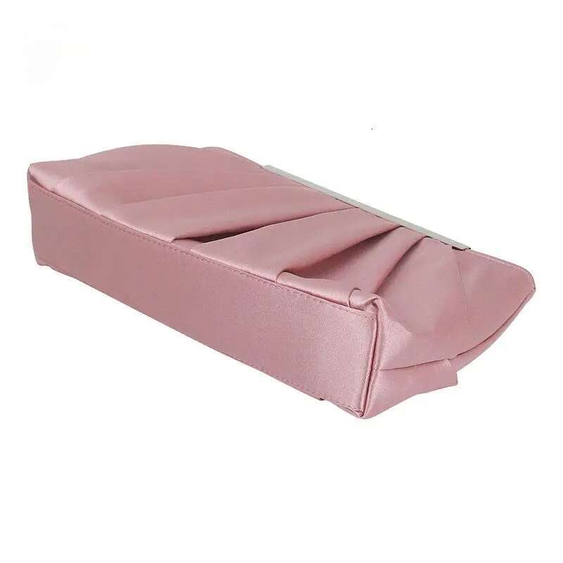 Exquisite Pleated Crystal Satin Tail Evening Bag Wedding Bridal Clutch Handbag Shoulder Chain Ladies Designer Wallet Purse