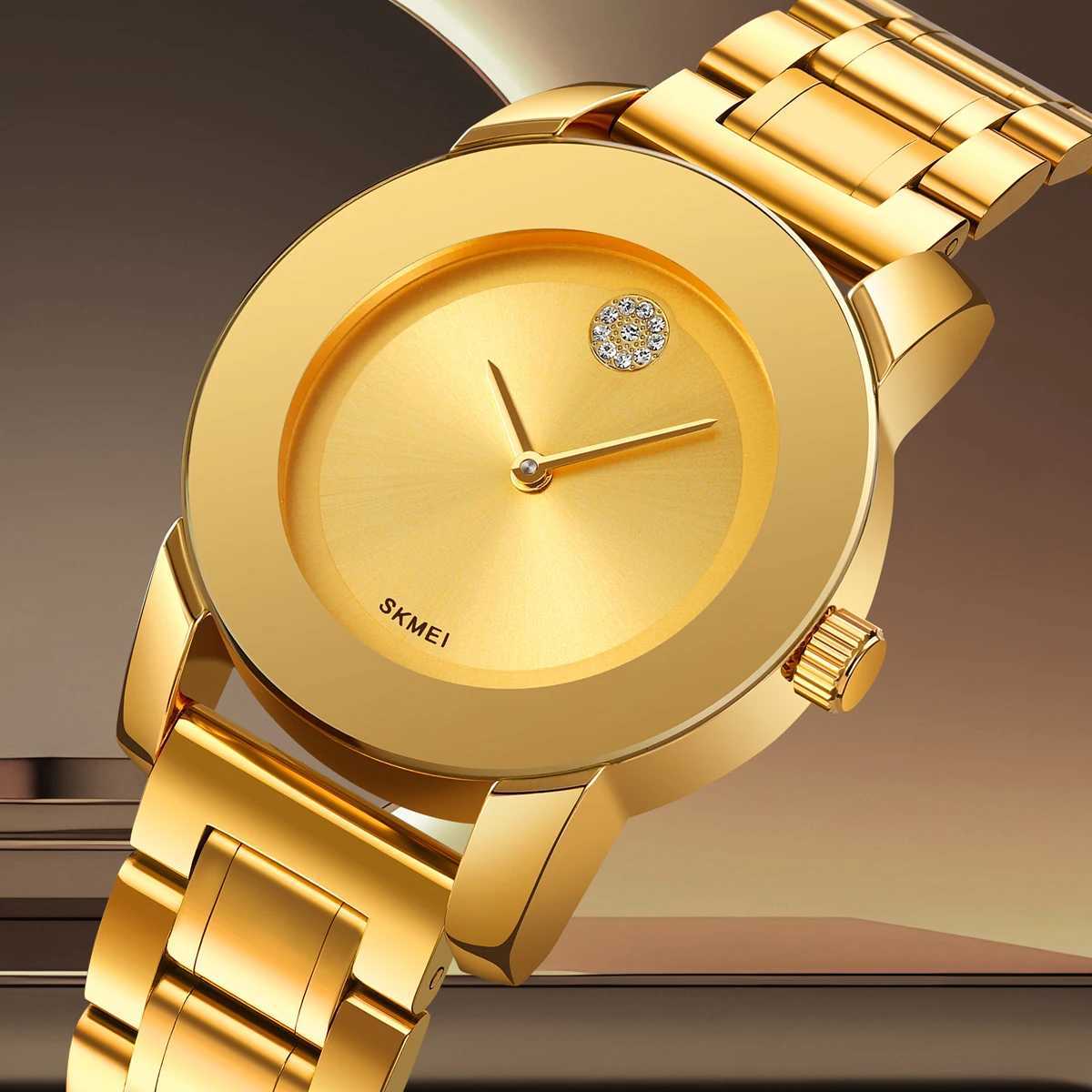 Skmei Unisex Quartz Waterproof Bracelet Watches Luxury Stainless Steel Strap Simple Style Analog Display Fashion Wristwatch W250724