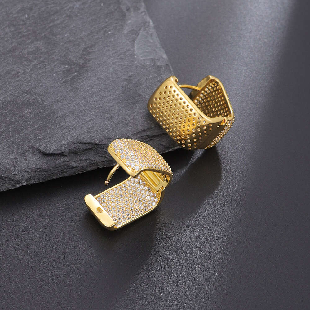 Fashion Double Layer Micro Inlaid Light High-end Unique Design New Style Elegant Earrings for Women