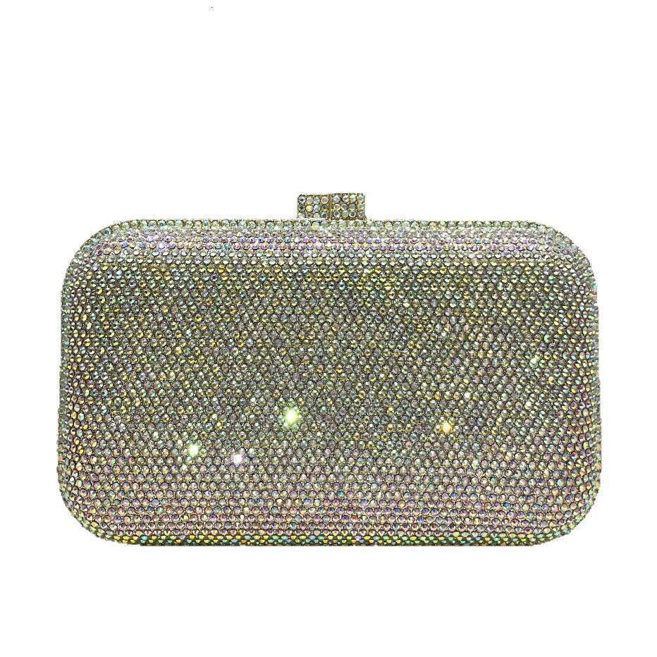 Designer Luxury Evening Diamond Golden Shiny Luxurious Rhinestone Women's Fashionable Elegant Evening Clutch Handbag Bridal Bag