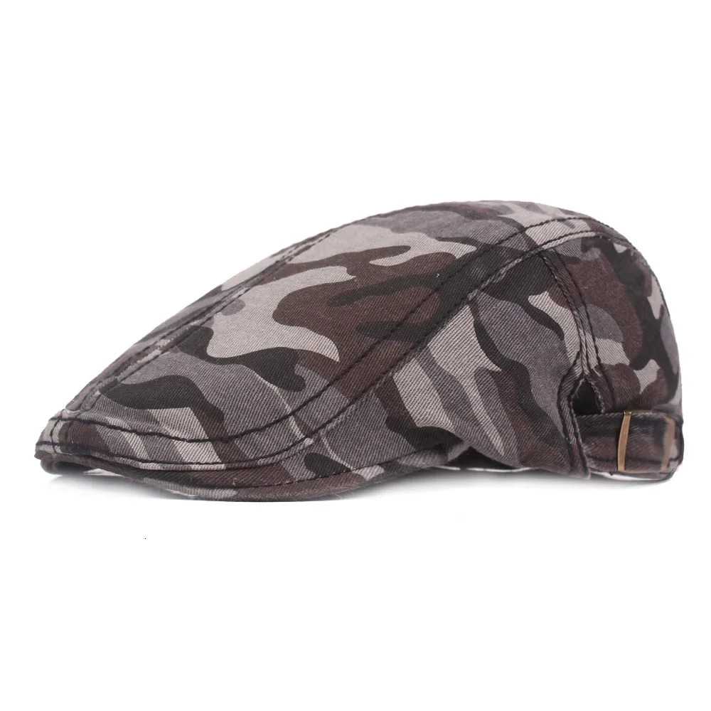 Classic Camouflage Flat Cap For Men Outdoor Military Hunting Hat Casual Cotton sboy Beret Caps Women Boinas Peaked Hats 250723