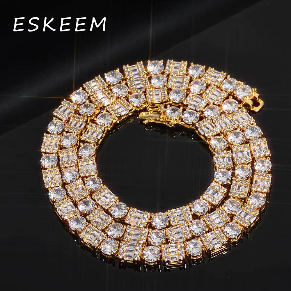 Women VVS Moissanite Tennis Bracelet Square Circular Design 925 Sterling Silver Sparkling Diamond Tennis Chain Hip Hop Jewelry