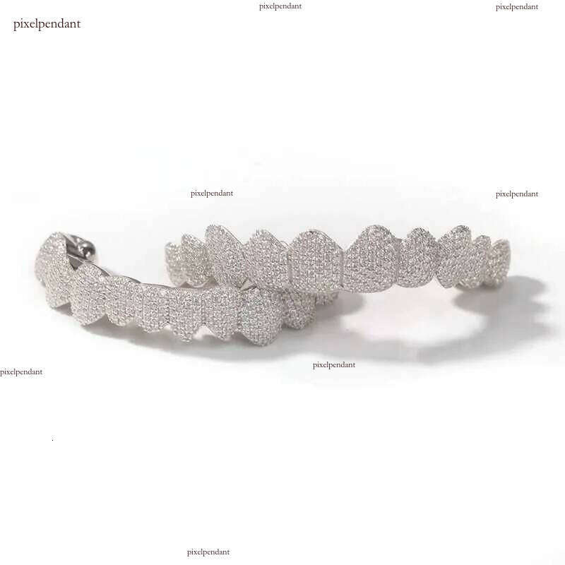 Exclusive customization Moissanite Teeth Grillz iced out Hop Sier decorative braces Real Dia Bling Tooth Grills For Men 2128990