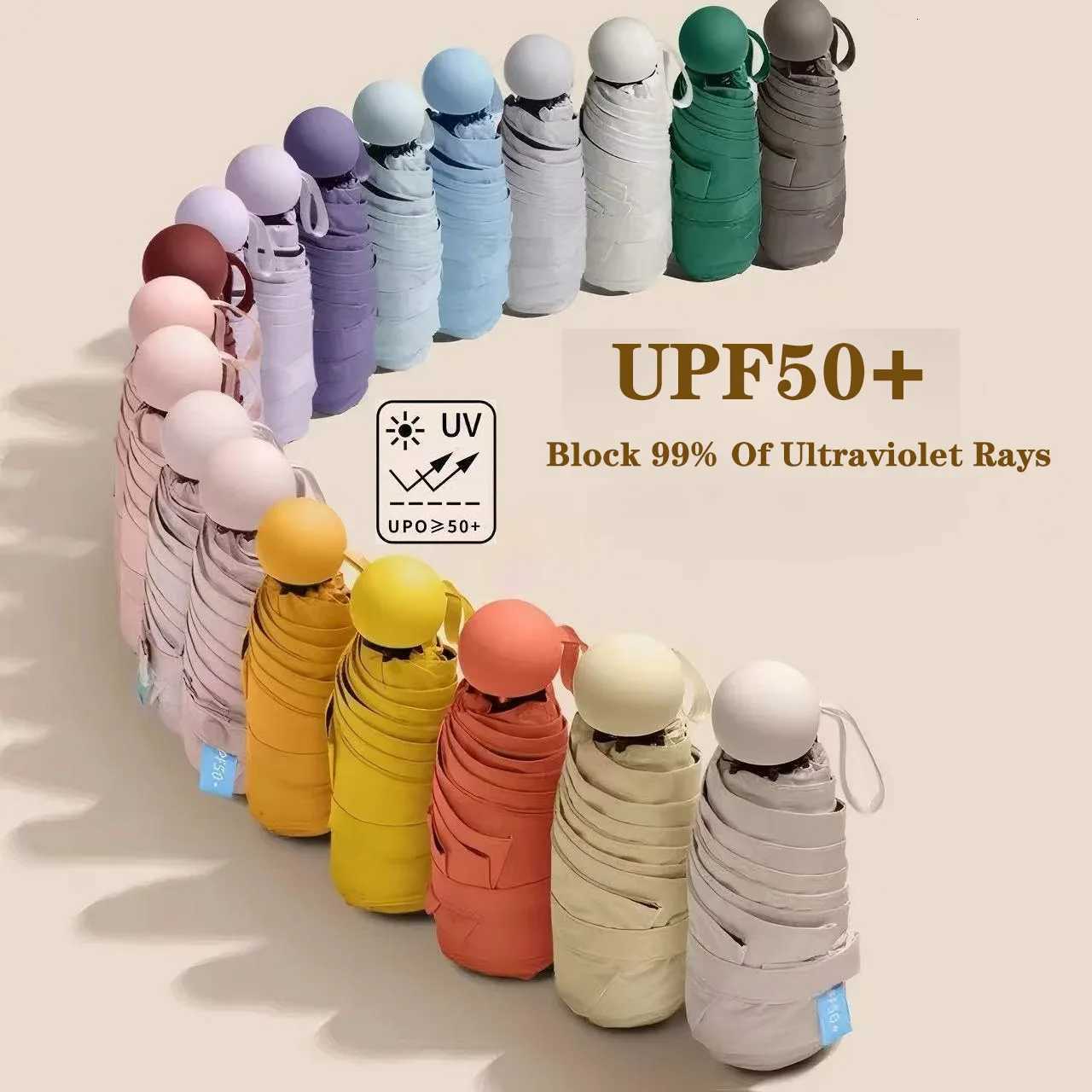 1PCS Mini UPF50+ Sun Umbrella Portable UV Resistant Sun Shading Suitable for Girls on Sunny and Rainy Days Capsule Umbrella R250724