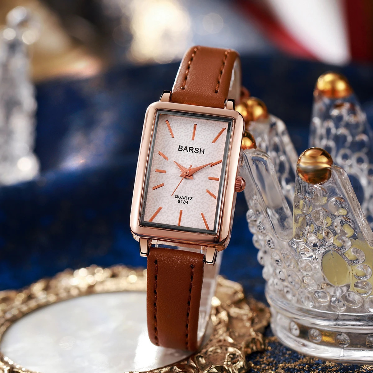 Simple and Stylish Square Bar Scale Belt Quartz Watch 250723