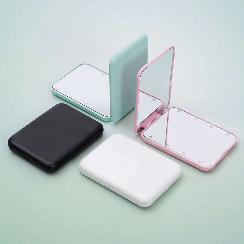 Mini LED Makeup Portable with Light 1X 2X Magnifying Pocket Mirror Foldable Cosmetic Vanity Mirrors X250723