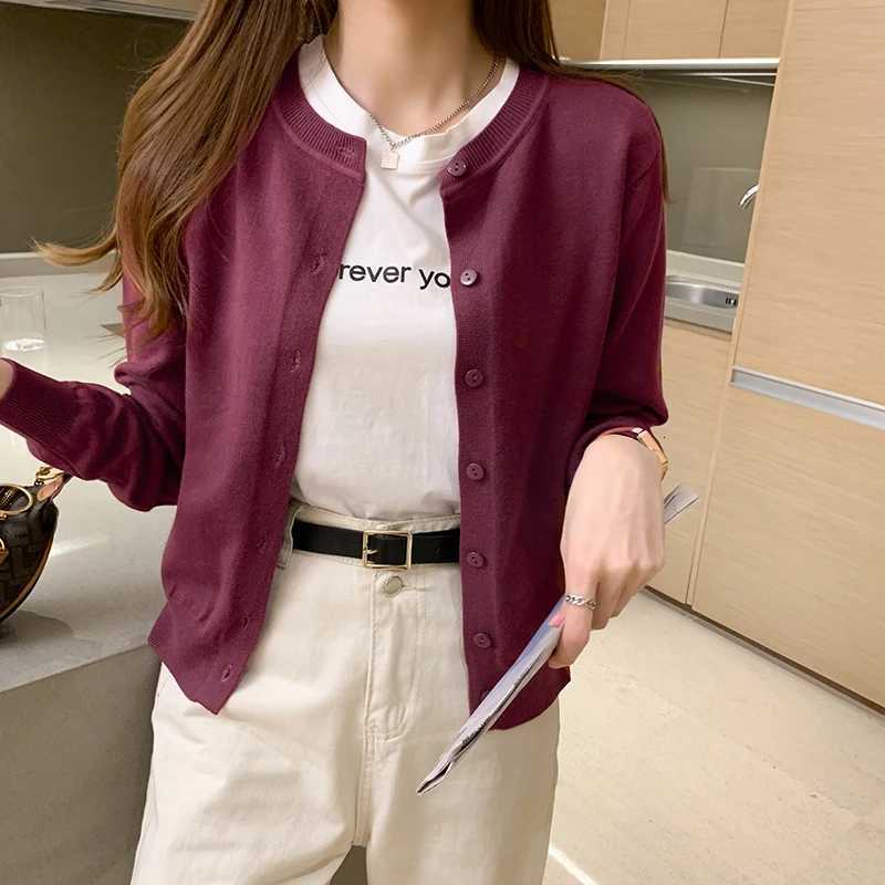 Knit Cardigan Women Spring Autumn Long Sleeve Sweater Coat Black White Beige Green Cardigan Top Female X250724