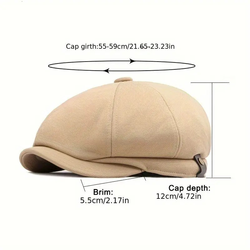 Spring and summer outdoor hats for men British retro fashion octagon casual cap for women simple sboy hat 250723