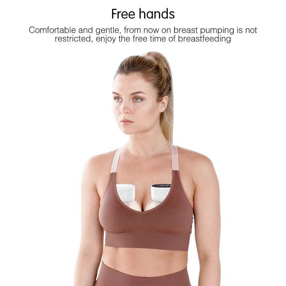 2024 Wearable Hands Free Electric Breast Pump Silent Invisible Portable Milk Extractor 3 Modes Breastfeeding Milk Collector X2507241