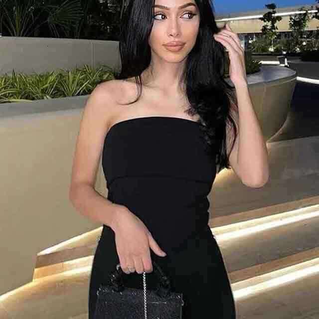 TRAFZA Wearable Women's Summer Inner Wear Sexy Hot Girl Knitted Fashion Tube Top B5