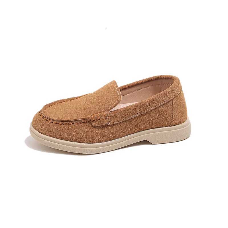 Spring Kids Loafers Suede Minimalist Trendy Unisex Boys Girls Leather Shoes Versatile Slip-resistant Solid Color Children Shoe XJ250724