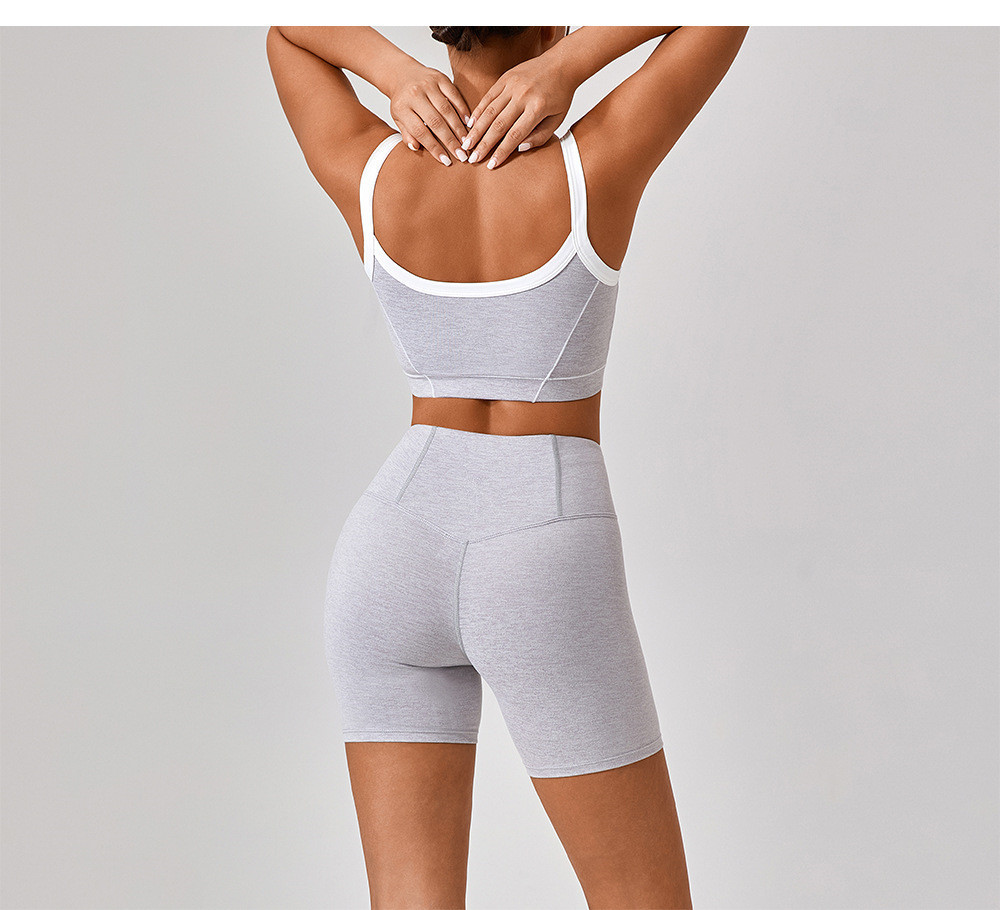 305 Womens Outfit Yoga Sets Two Pieces Shorts Vest Sport Running Gym Short Pant High Waist Sportwear Elastic Fast Dry