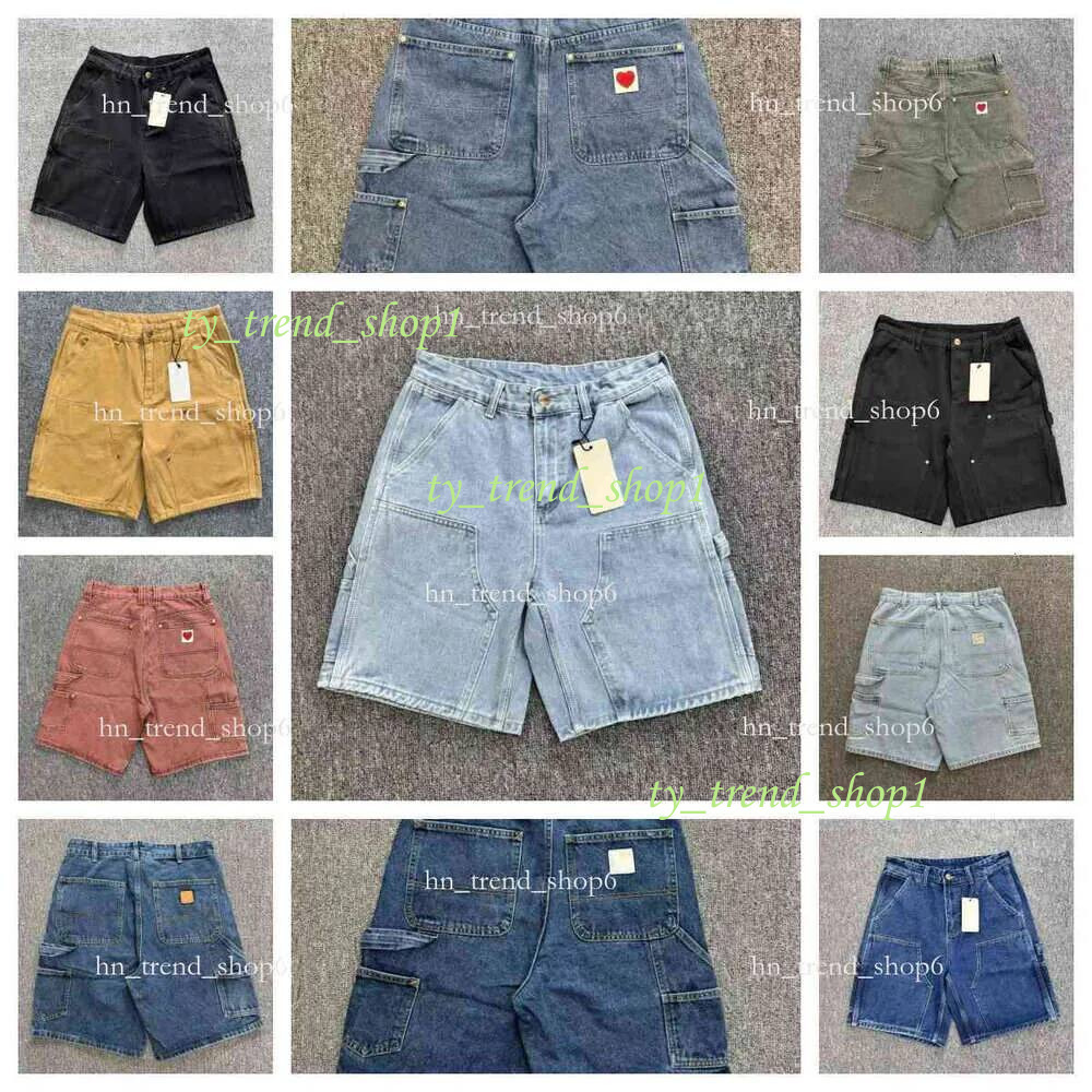 carharttshorts men's women's summer new Harajuku men's basketball shorts streetwear men's women's denim shorts hip hop pocket